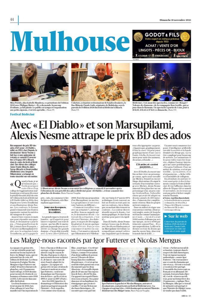 L'Alsace- La Broderie d'Alsace - Nicolas Mengus et Igor Futterer Bédéciné Novembre 2025 - Illzach