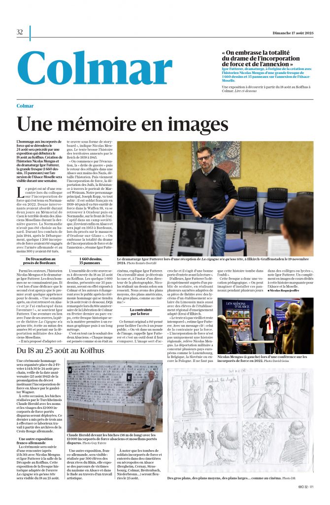 Les Dernières Nouvelles d'Alsace - La Broderie d'Alsace - Nicolas Mengus et Igor Futterer Colmar Aout 2025