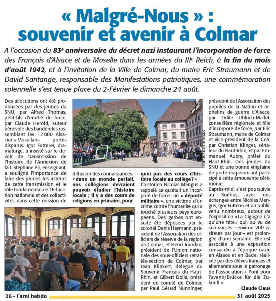 L'Ami Hebdo - La Broderie d'Alsace - Nicolas Mengus et Igor Futterer Colmar Aout 2025
